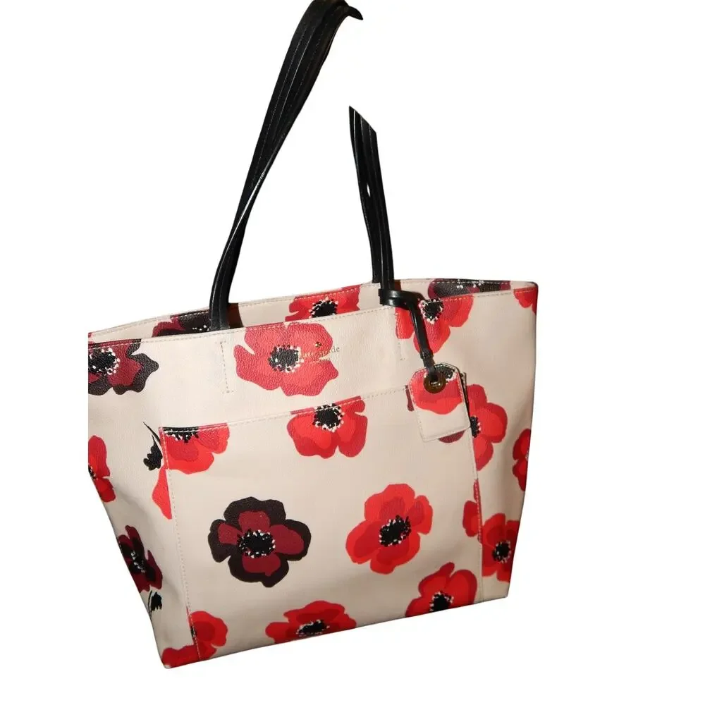 Kate Spade New York Women’s Hyde Lane Poppies Riley Tote Bag - Picture 2 of 9
